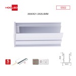 Profili per strisce led soffitto SS02 2000x21.3x25.6mm-Profilo LED soffitto-02 29-HOOLED