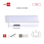 Profilo in alluminio per striscia led SL04 2000x27.2x15mm-Profilo alluminio striscia LED-SL-HOOLED