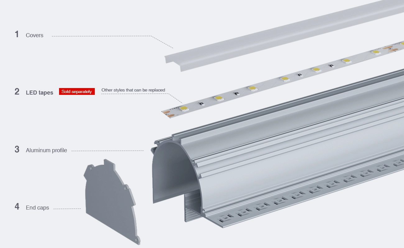 Profilo angolare led RL01 2000x95.45x70.14mm-Profilo LED cartongesso-03-HOOLED