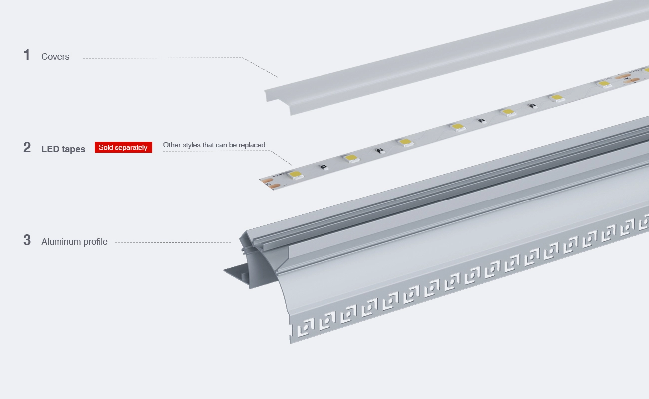 Profilo alluminio striscia LED RL02 2000x77.91x70.32mm-Profilo LED cartongesso-03-HOOLED