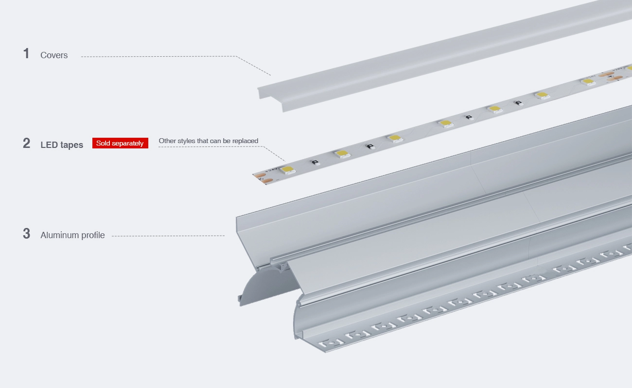 Profili per led RL03 2000x90x57.72mm-Profilo LED-03-HOOLED