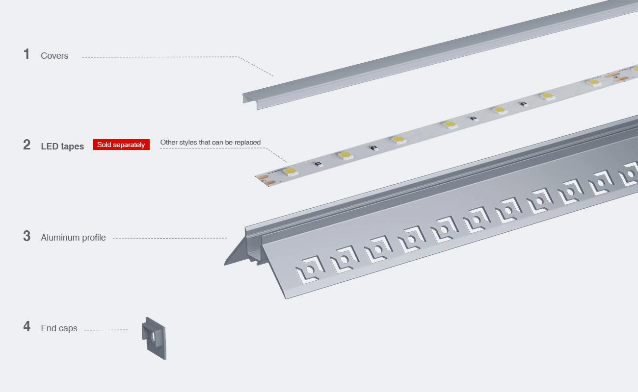 Profilato per strisce led SA05 2000x47.27x22.64mm-Profilo LED cartongesso-03-HOOLED