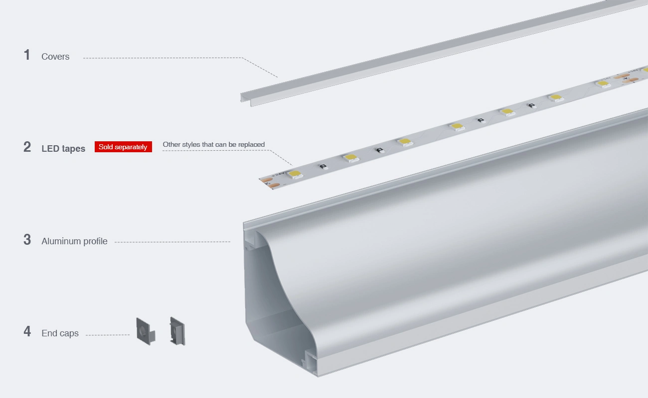 Profilo alluminio striscia LED AS01  2000x69.1x69.1mm-Profilo LED cartongesso-03-HOOLED