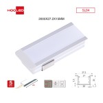 Profilo in alluminio per striscia led SL04 2000x27.2x15mm-Profilo alluminio striscia LED-SL-HOOLED