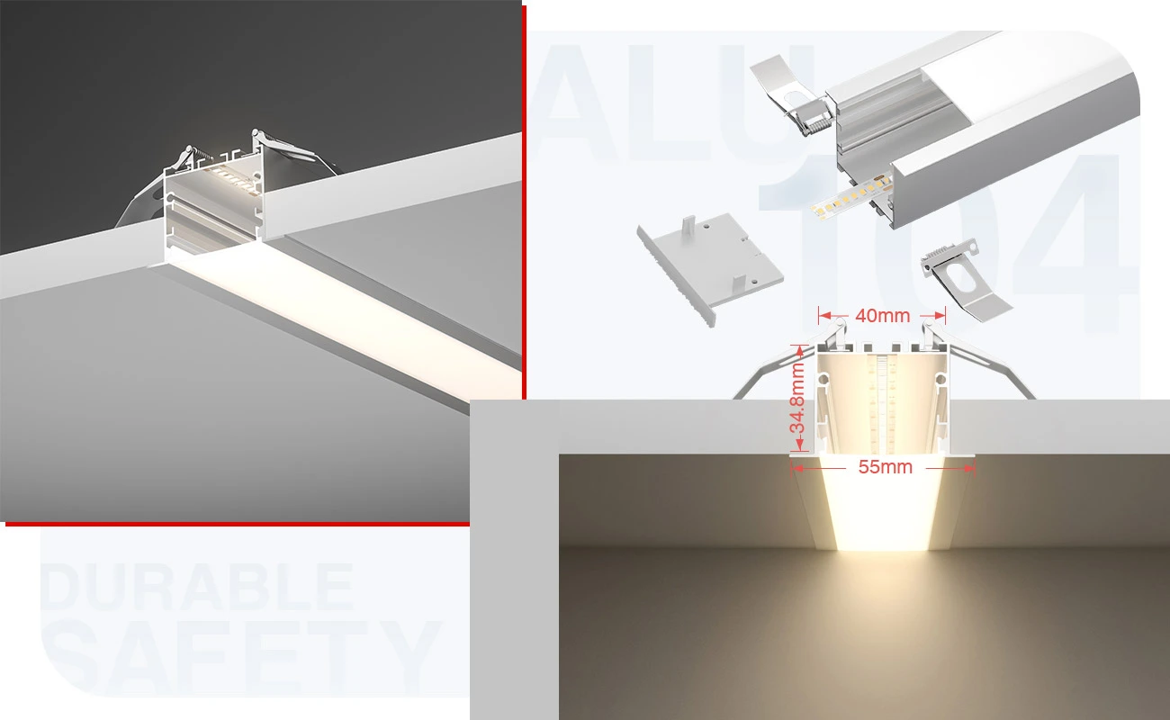 Profilo per strisce led SU05 2000x40x34.8mm-Profilo LED soffitto-05-HOOLED