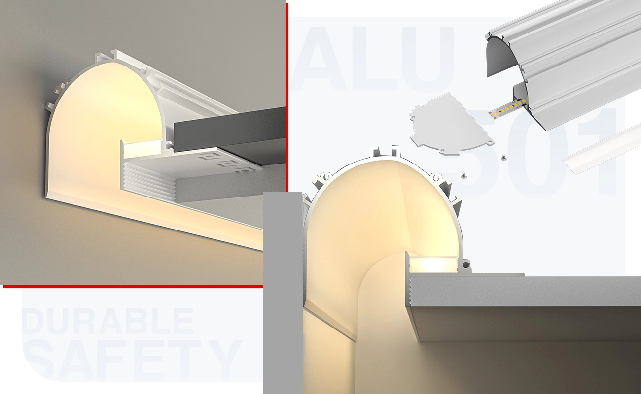 Profilo angolare led RL01 2000x95.45x70.14mm-Profilo alluminio striscia LED-05-HOOLED