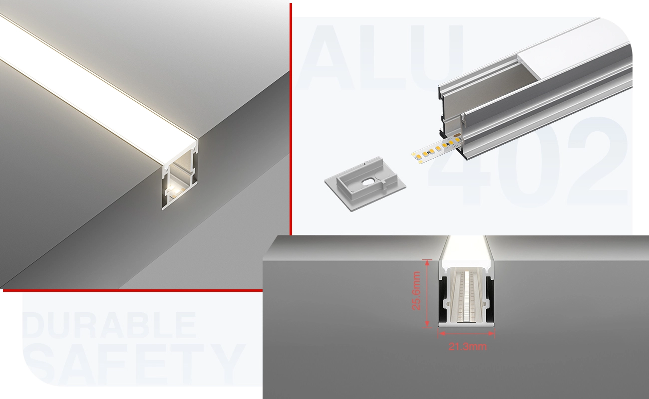 Profili per strisce led soffitto SS02 2000x21.3x25.6mm-Profilo LED cartongesso-05-HOOLED