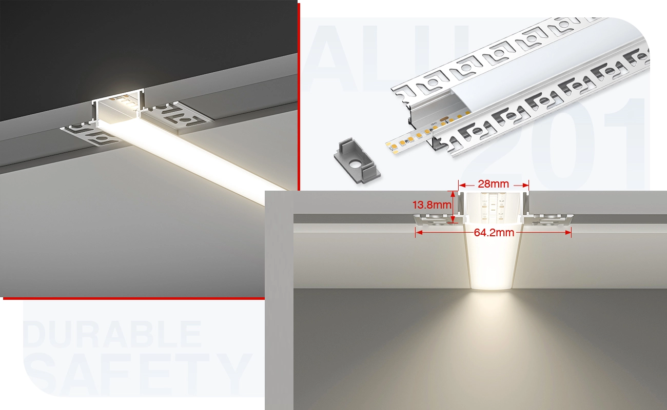 Profili per strisce led SA01 2000x64.2x13.8mm-Profilo LED cartongesso-05-HOOLED