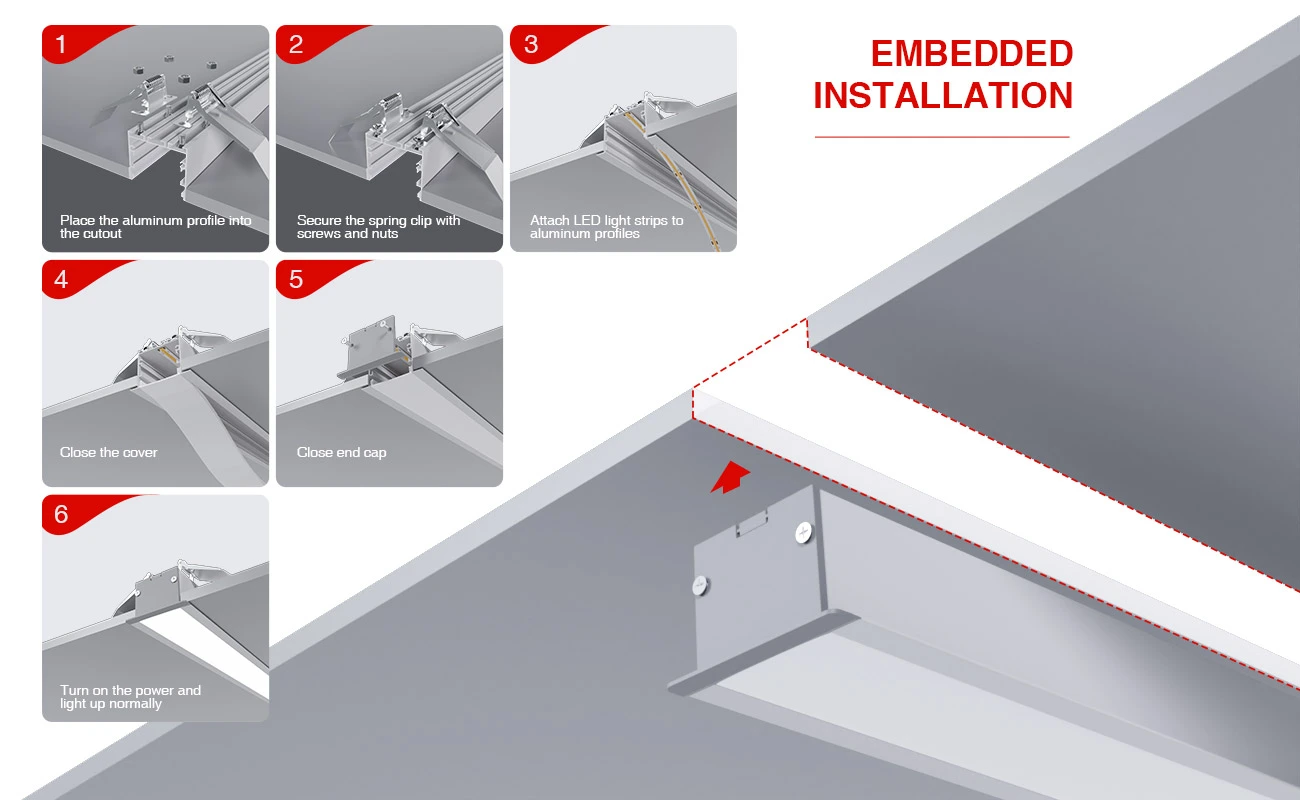 Profilo per strisce led SU05 2000x40x34.8mm-Profilo LED cartongesso-07-HOOLED