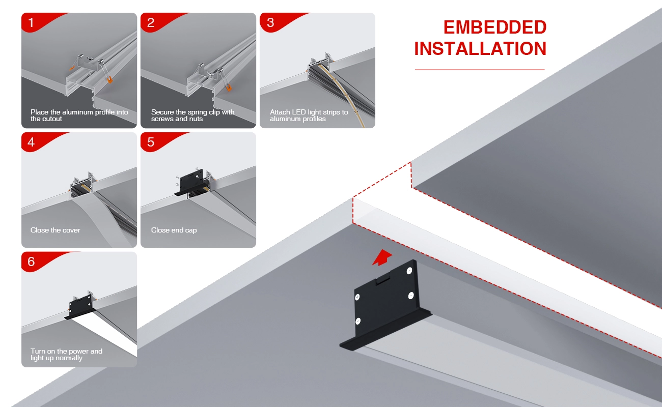 Profili in alluminio per strisce led SU07 2000x48.5x35mm-Profilo alluminio striscia LED-07-HOOLED