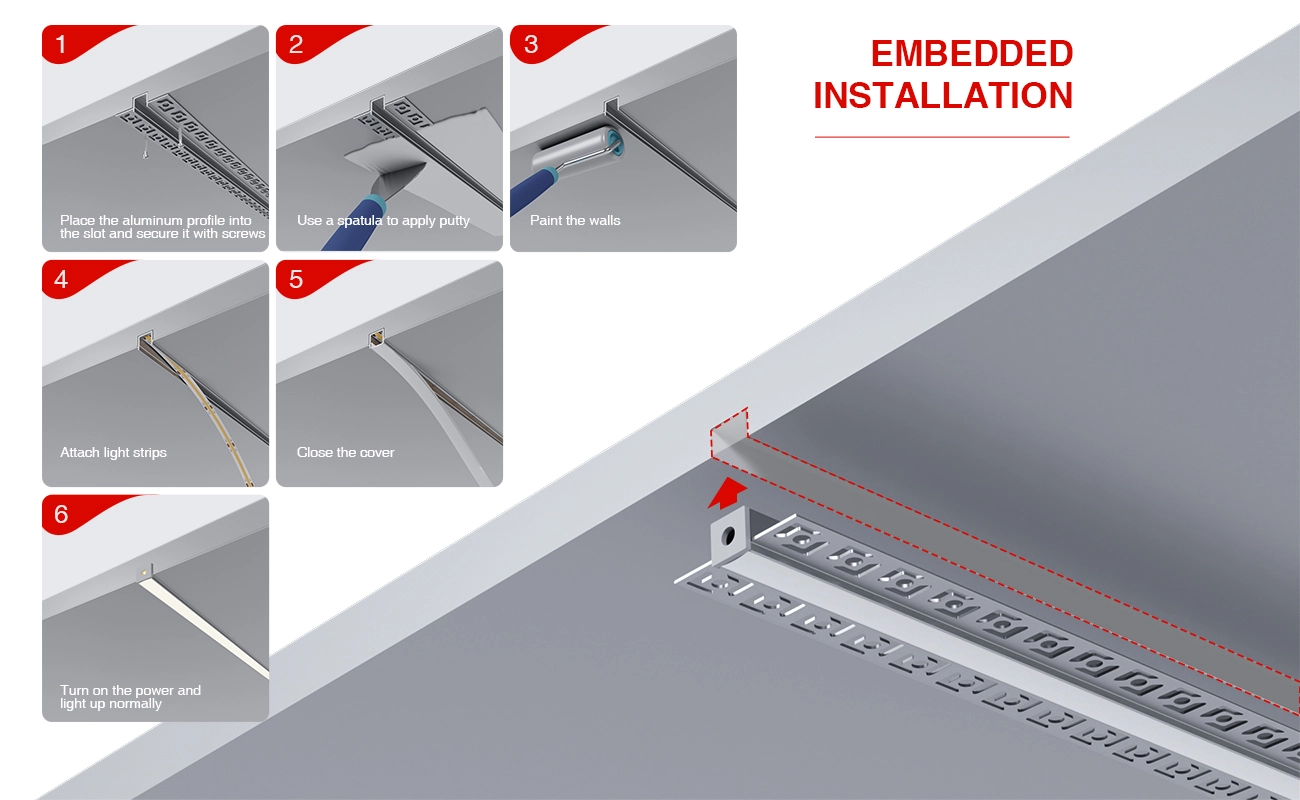 Profilato per led  SA03 2000x55.5x14.9mm-Profilo LED-07-HOOLED