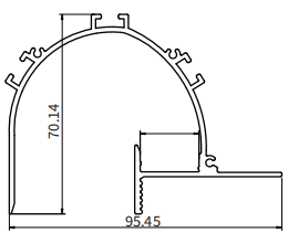 Profilo angolare led RL01 2000x95.45x70.14mm-Profilo alluminio striscia LED-RL-HOOLED
