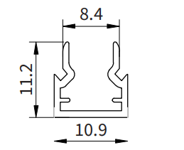 Profilo led incasso muro FS02 2000x10.9x11.2mm-Profilo alluminio striscia LED-FS-HOOLED