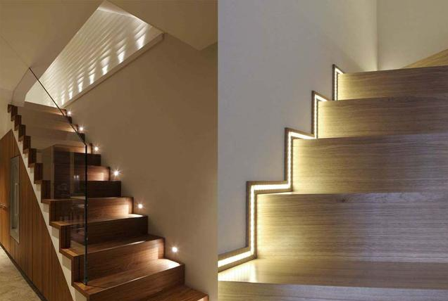 Design creativo: strisce luminose a LED nella decorazione delle scale-Approfondimenti--HOOLED