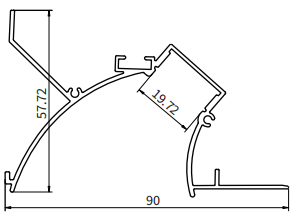 Profili per led RL03 2000x90x57.72mm-Profilo LED-RL-HOOLED