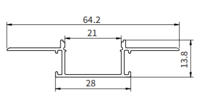 Profili per strisce led SA01 2000x64.2x13.8mm-Profilo LED soffitto-SA-HOOLED