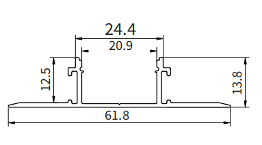 Profilo led parete SA02 2000x61.8x13.8mm-Profilo LED-SA-HOOLED
