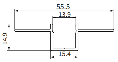 Profilato per led  SA03 2000x55.5x14.9mm-Profilo LED soffitto-SA-HOOLED
