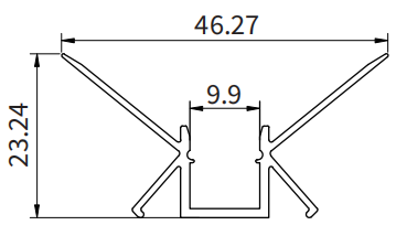 Led profile cartongesso SA04 2000x46.27x23.24mm-Profilo LED soffitto-SA-HOOLED