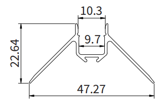 Profilato per strisce led SA05 2000x47.27x22.64mm-Profilo LED-SA-HOOLED