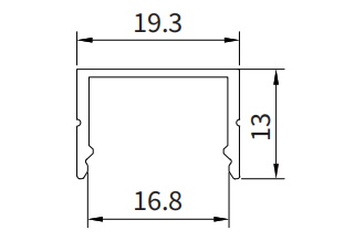 Profili per strisce led soffitto SL13 2000x19.3x13mm-Profilo LED soffitto-SL-HOOLED