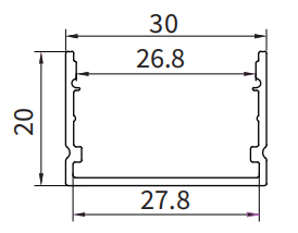 Profilo LED soffitto SL14 2000x30x20mm-Profilo LED soffitto-SL-HOOLED