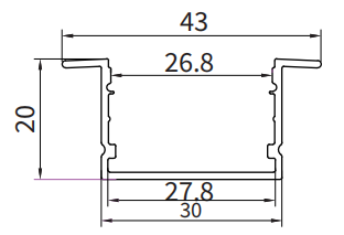 Profili per strisce led soffitto SL15 2000x43x20mm-Profilo LED soffitto-SL-HOOLED