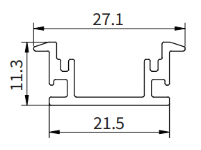 Profili per strisce led soffitto SS01 2000x27.1x11.3mm-Profilo LED cartongesso-SS-HOOLED