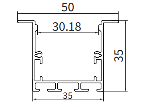 Profilo alluminio striscia led SU04 2000x50x35mm-Profilo LED soffitto-SU-HOOLED
