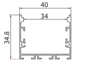 Profilo per strisce led SU05 2000x40x34.8mm-Profilo alluminio striscia LED-SU-HOOLED