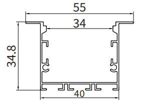 Profilo per strisce led SU06 2000x55x34.8mm-Profilo LED soffitto-SU-HOOLED