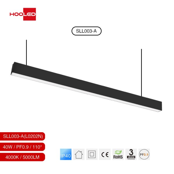 Lampada led soffitto lineare 40W 3000K illuminazione ufficio L0201B-Illuminazione led per supermercati-40W 02N-HOOLED