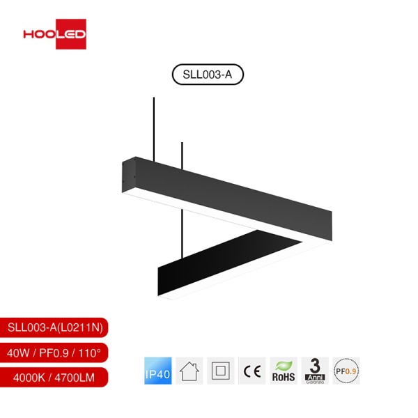 Lampada led soffitto lineare 40W 3000K illuminazione ufficio L0201B-Lampada lineare LED 3000K-40W 11N-HOOLED