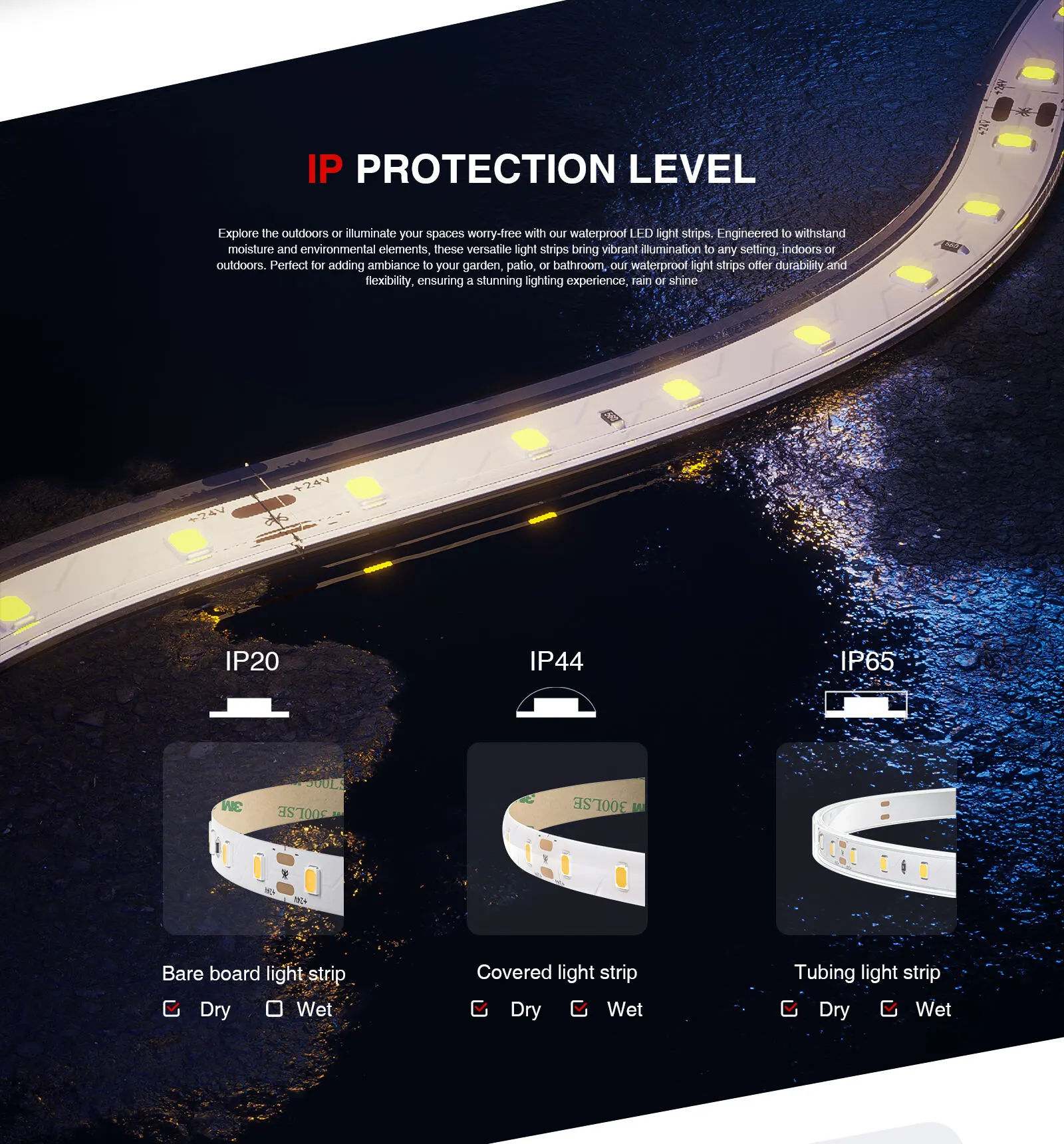 SMD 2835 3000K Ra80 IP20  20W/m 238LEDs/m Strisce LED Cartongesso-Striscia LED-05-HOOLED