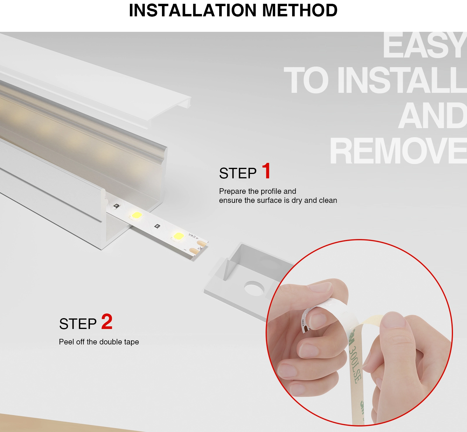 SMD 2835 3000K Ra90 IP20  20W/m 238LEDS/m Striscia LED alta qualità-Striscia LED-09-HOOLED