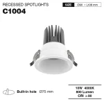 10W 4000K 24° Bianco foro hole Φ75 CSL010-A faretto da incasso-Faretti da incasso-C1004 01-HOOLED