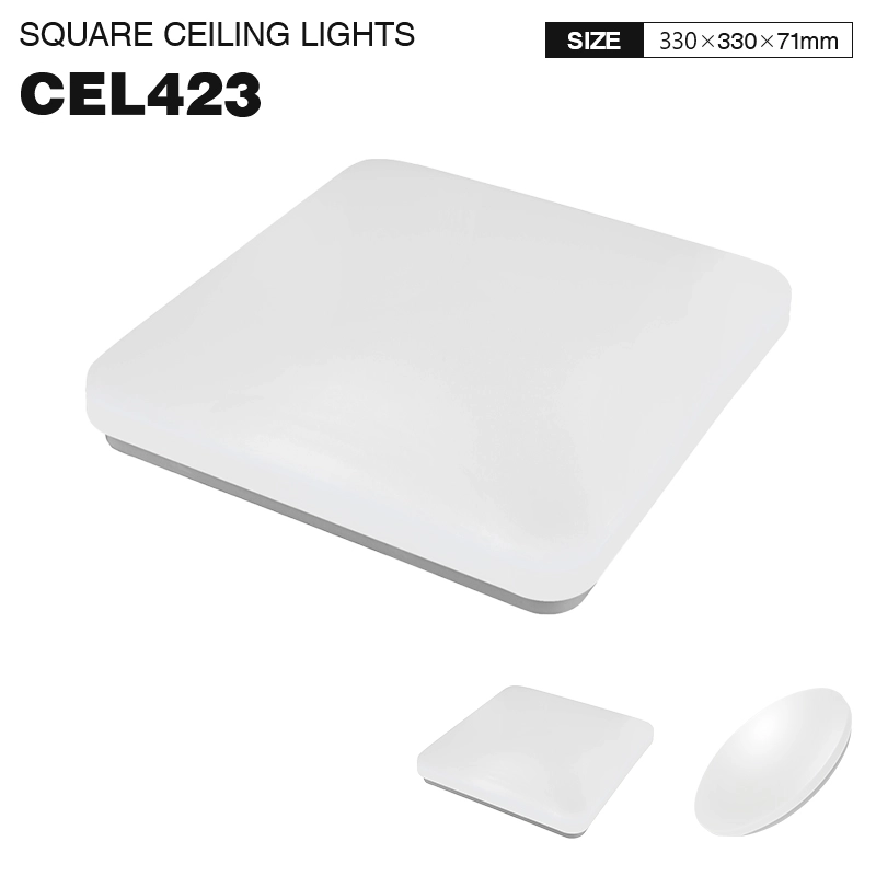 CEL423 Plafoniere Quadrate 3000K 24W IP44-Plafoniera Corridoio-CEL423 01-HOOLED