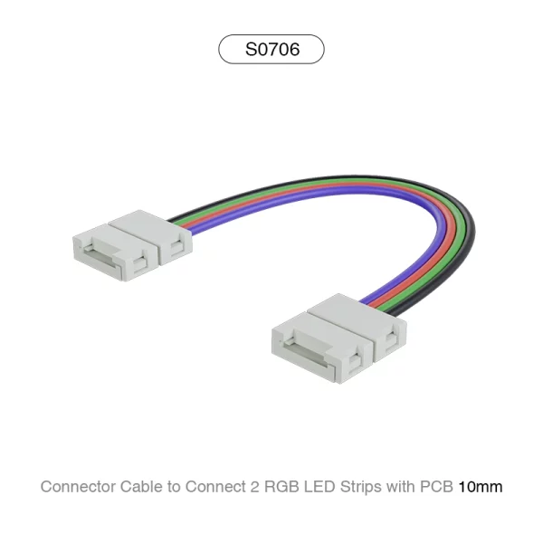 Cavo Connettore per Collegare 2 strisce led RGB con PCB 10MM/Adatto per 60 LEDS-Connettori Strisce LED-S0706-HOOLED