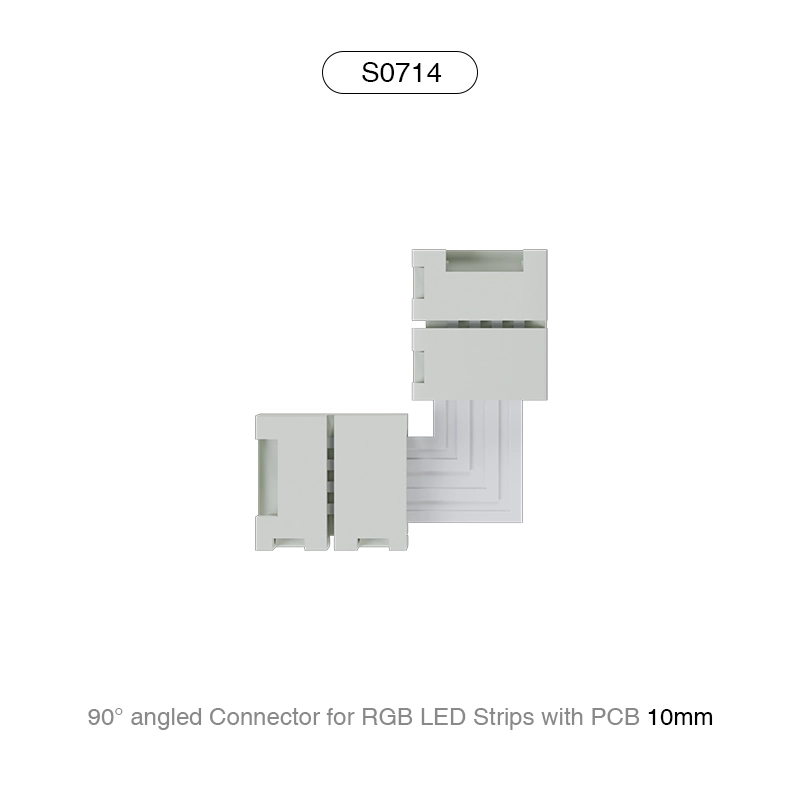 Connettore angolare 90 Gradi per strisce led RGB con PCB 10MM/Adatto per 60 LEDS-Connettori Strisce LED-S0714-HOOLED