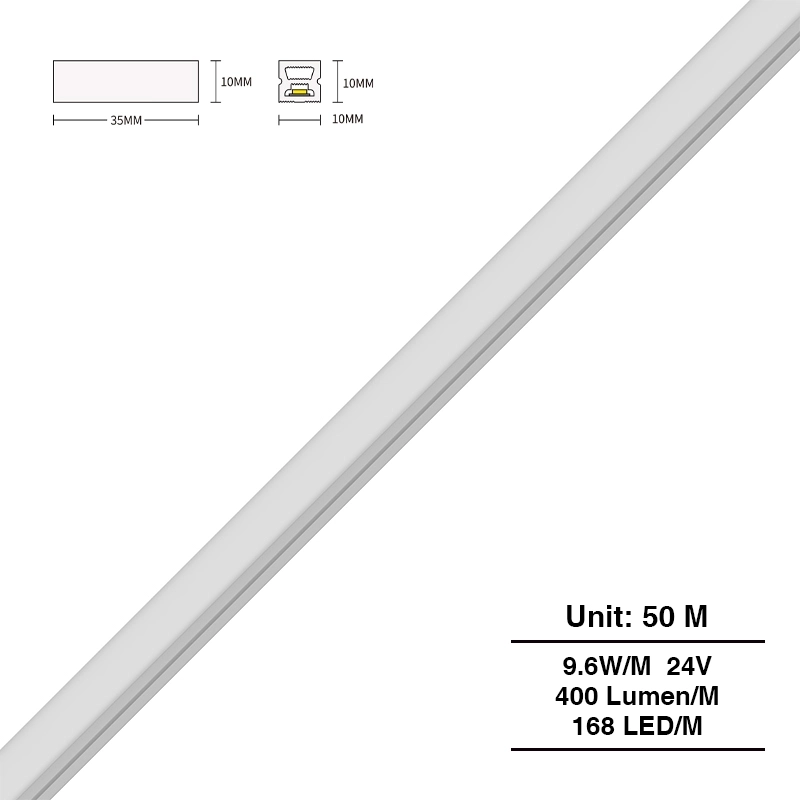L50000*W10*H10mm SMD 4000K Ra90 IP65 168LEDs/m 24V STR414 Silicone per strisce LED-Striscia LED-STR414 01-HOOLED