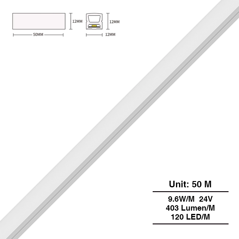 L50000*W12*H12mm SMD 3000K Ra90 IP65 120LEDs/m 24V STR423 Striscia LED silicone-Striscia LED-STR423 01-HOOLED