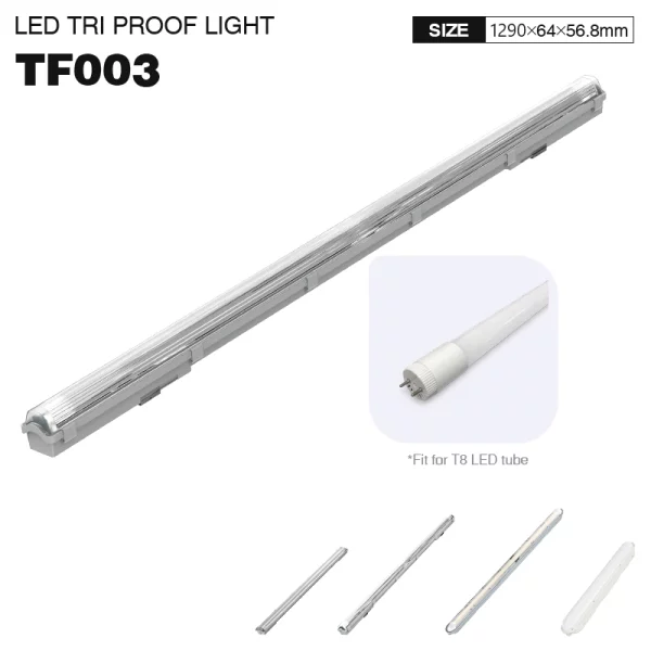 TF003 1x1900lm 1x18W Plafoniera 1 tubi stagna Senza sorgente luminosa 120cm-Plafoniera da Esterno-TF003 01-HOOLED