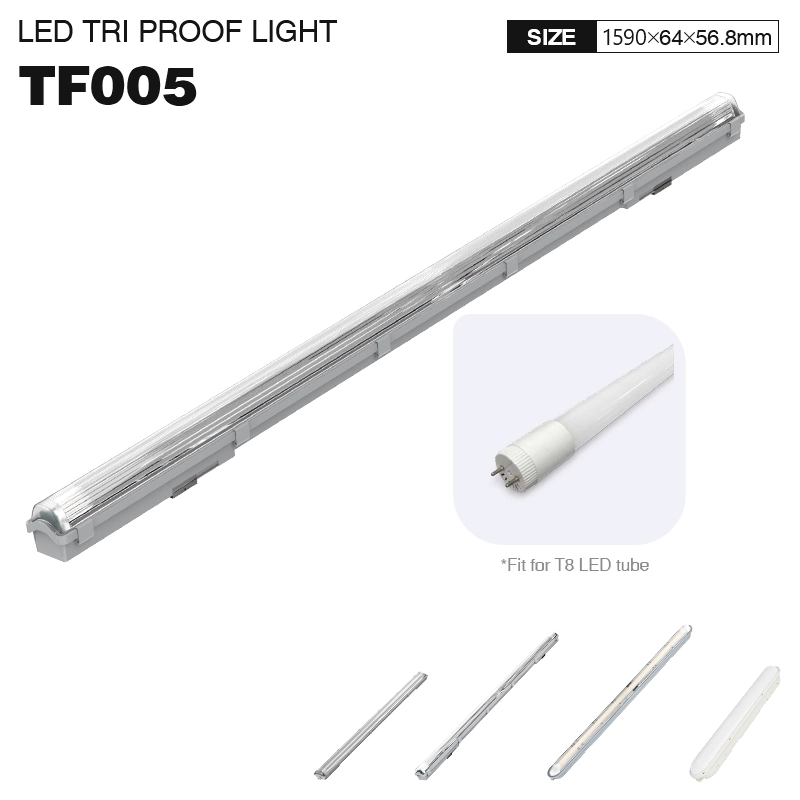 TF005 1x12520lm 1x24W Plafoniera 1 tubi stagna Senza sorgente luminosa 150cm-Plafoniera Garage-TF005 01-HOOLED