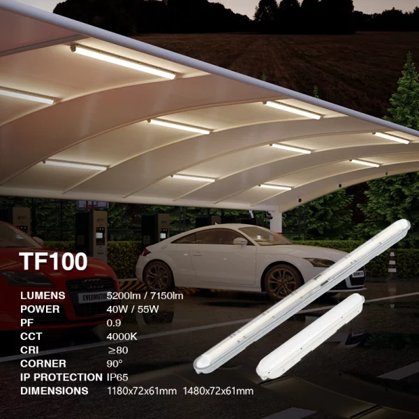 TF006 2x12520lm 2x24W Plafoniera 2 tubi stagna Senza sorgente luminosa 150cm-Plafoniera Industrial-TF006 02-HOOLED