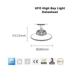 100W 4000K 90° Nero MLL011-C  Luci a Campata Alta-UFO LED-U0101 07-HOOLED