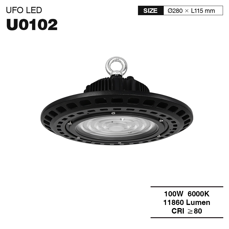 100W 6000K 90° Nero MLL011-C  Luci a Campata Alta-UFO LED-U0102 01-HOOLED