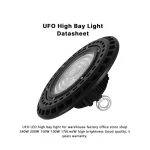 200W 6000K 90° Nero MLL011-C Luci a Campata Alta-UFO LED-U0106 05-HOOLED