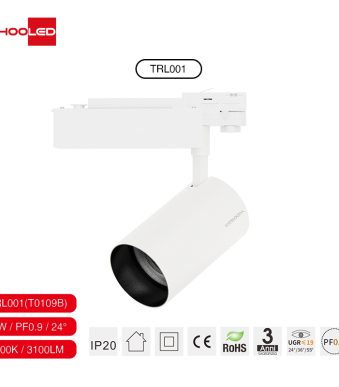 Faretto a binario bianco 3100LM Angolo del fascio 24 3000K-Illuminazione Negozio Abbigliamento-30 09B-HOOLED